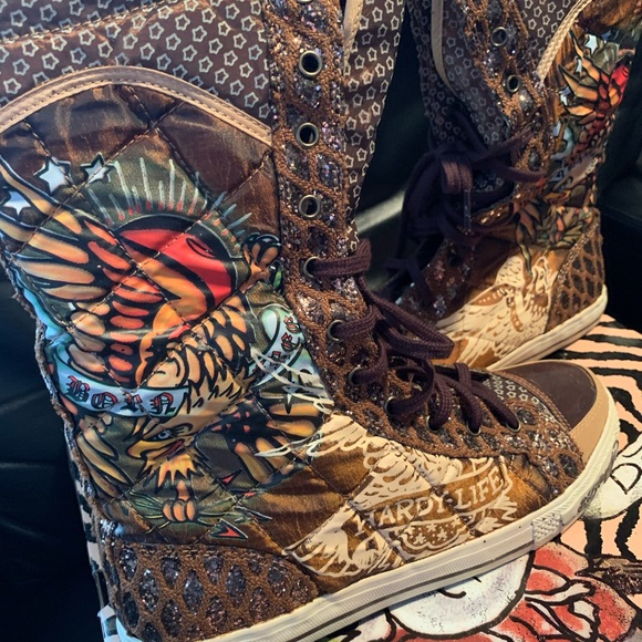 Ed Hardy Shoes - 💚 NIB- ED HARDEY SHIN 👢BOOTS - size 10